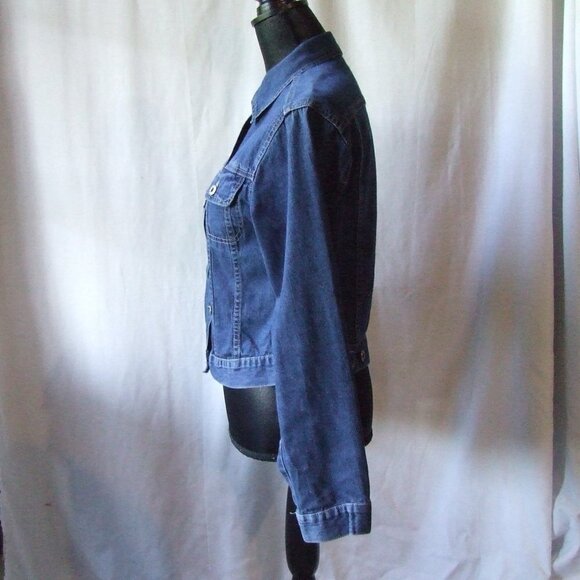 Brody jean jacket denim cowgirl cropped medium spring summer coat vintage 1990s - Picture 6 of 15